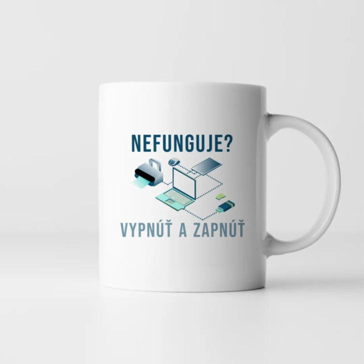 Nefunguje vypnúť a zapnúť - keramický hrnček s potlačou