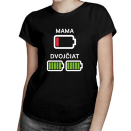 Mama dvojčiat - batéria - dámske tričko s potlačou