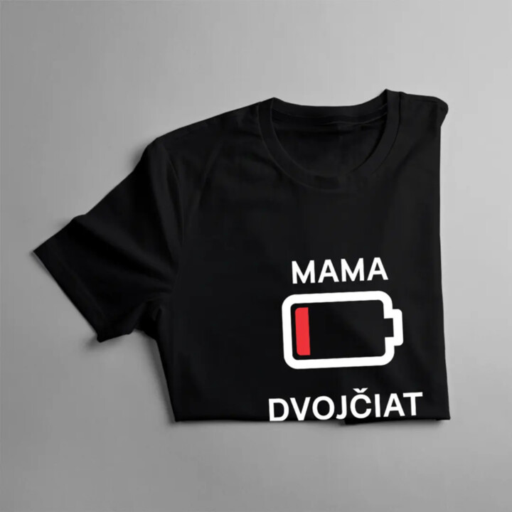 Mama dvojčiat - batéria - dámske tričko s potlačou