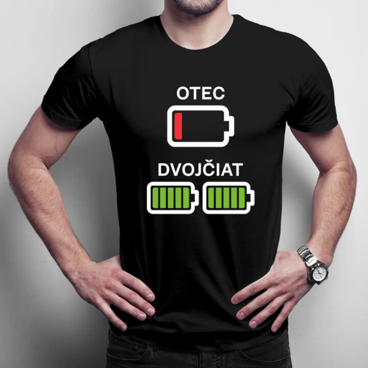 Otec dvojčiat - batéria - pánske tričko s potlačou
