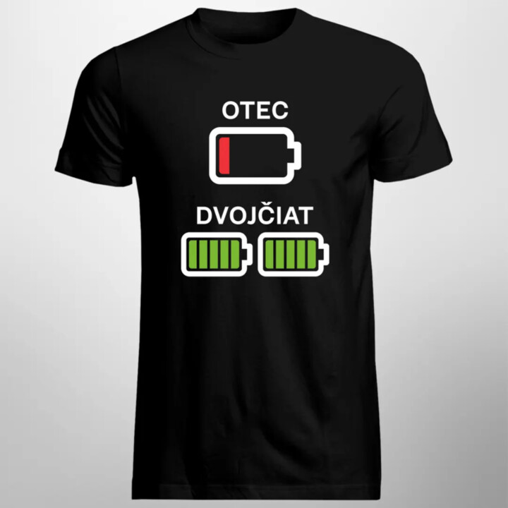 Otec dvojčiat - batéria - pánske tričko s potlačou