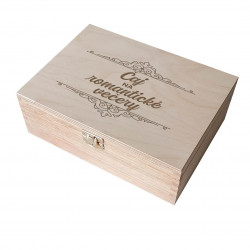 Čaj na romantické večery - drevený box na čaj s gravírovaním