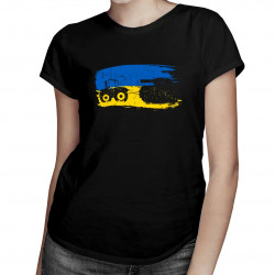 Traktor ťahajúci tank - dámske tričko s potlačou