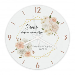 Samé dobré okamihy (mená + dátum) - personalizovaný produkt - sklenené nástenné hodiny s potlačou
