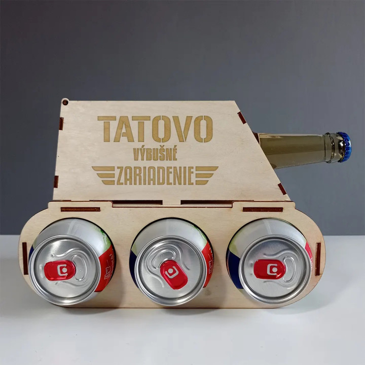Tatovo výbušné zariadenie - tank na pivo s gravírovaním