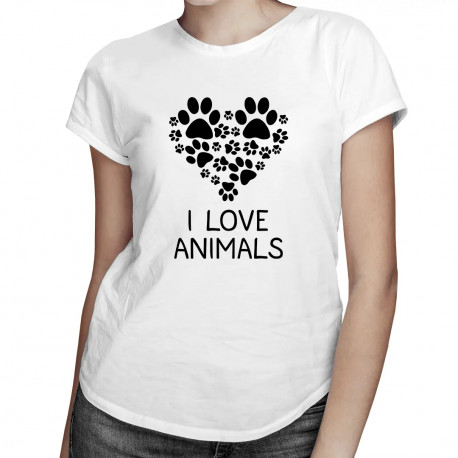 I love animals - dámske tričko s potlačou