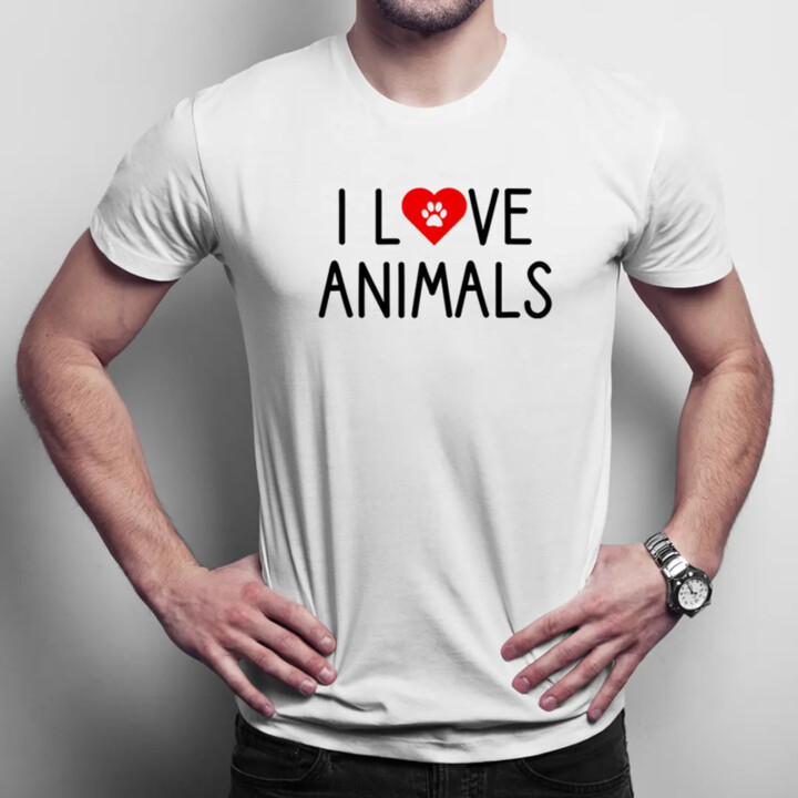 I love animals v2 - pánske tričko s potlačou