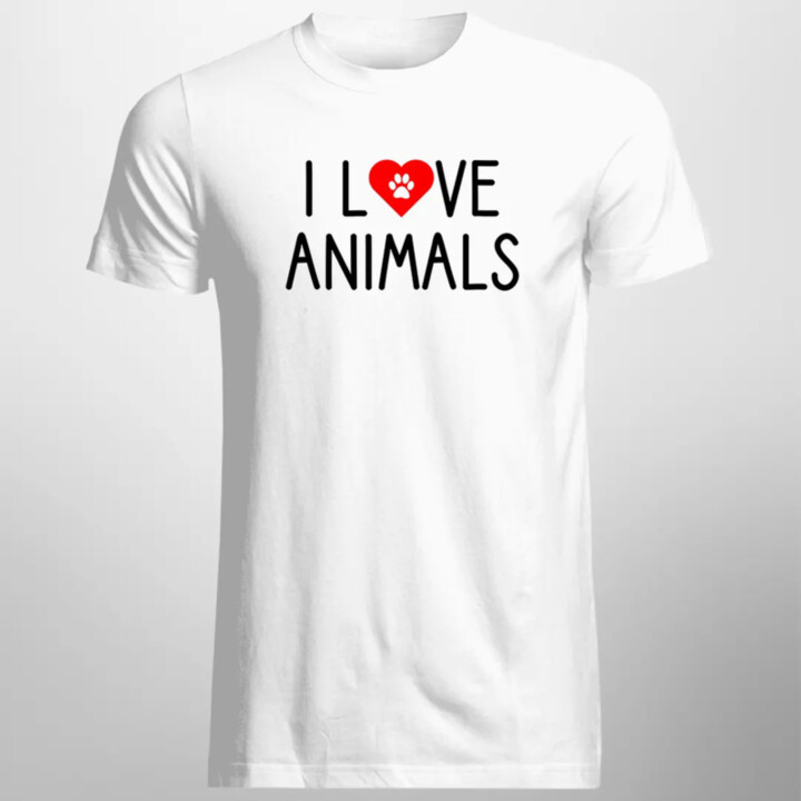 I love animals v2 - pánske tričko s potlačou