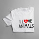 I love animals v2 - pánske tričko s potlačou