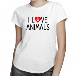 I love animals v2 - dámske tričko s potlačou