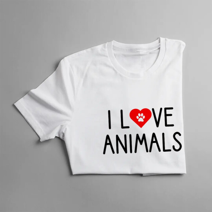 I love animals v2 - dámske tričko s potlačou