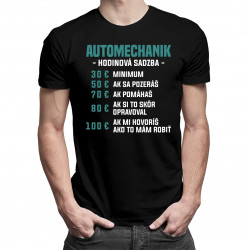 Automechanik - hodinová sadzba - pánske tričko s potlačou