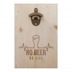 No beer no life - nástenný otvárač na pivo s gravírovaním