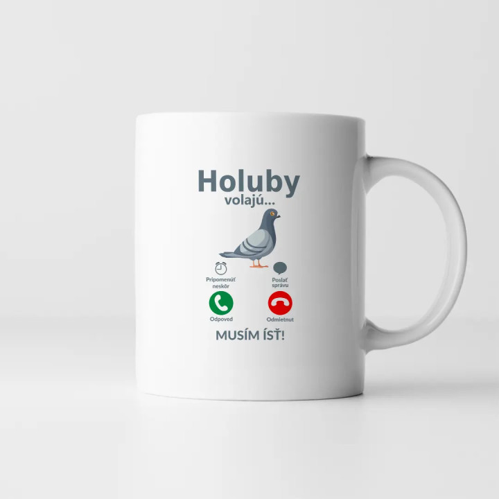 Holuby volajú - musím ísť - keramický hrnček s potlačou
