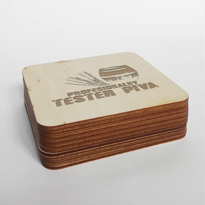Profesionálny tester piva - sada gravírovaných podložiek pod poháre