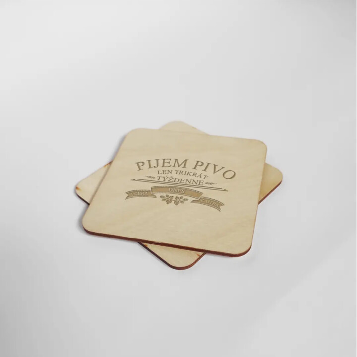 Pijem pivo len trikrát týždenne - včera, dnes a zajtra - sada gravírovaných podložiek pod poháre