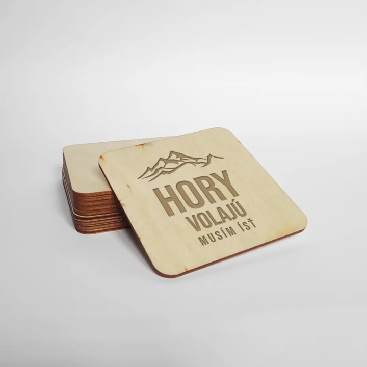 Hory volajú - musím ísť - sada gravírovaných podložiek pod poháre