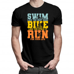 Triathlon - swim, bike, run - pánske tričko s potlačou