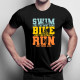 Triathlon - swim, bike, run - pánske tričko s potlačou