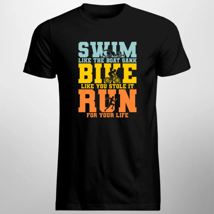 Triathlon - swim, bike, run - pánske tričko s potlačou