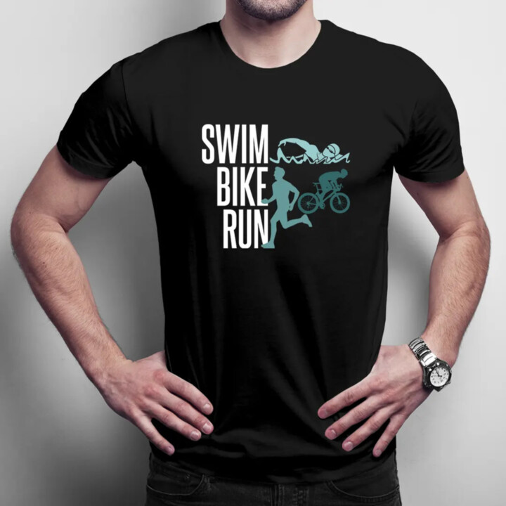 Triathlon - swim, bike, run v2 - pánske tričko s potlačou
