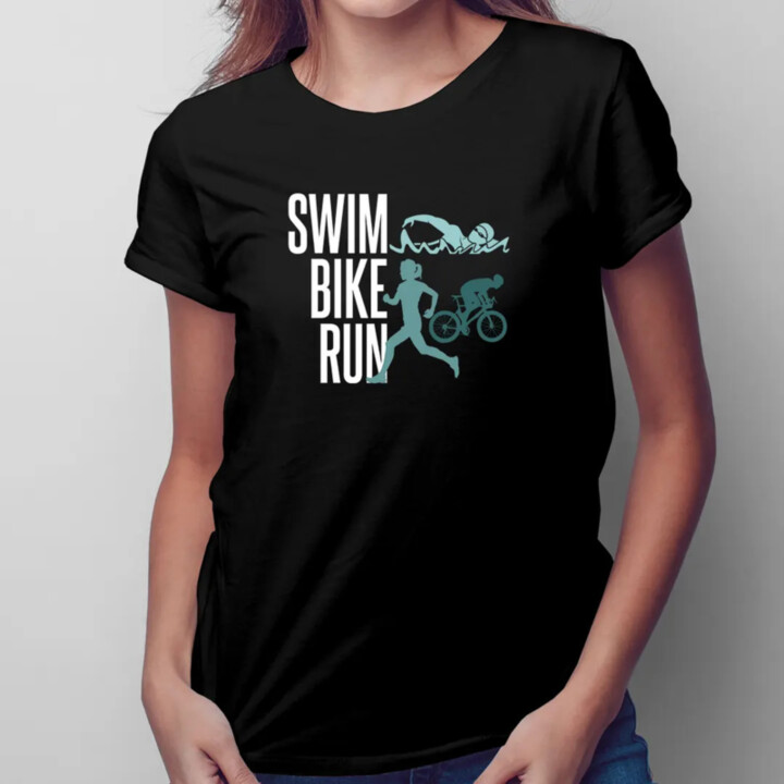 Triathlon - swim, bike, run v2 - dámske tričko s potlačou