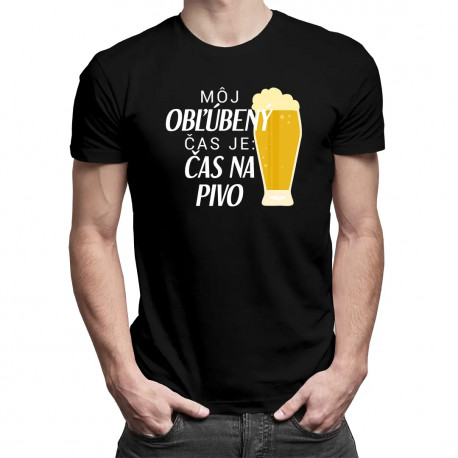Môj obľúbený čas je čas na pivo - pánske tričko s potlačou