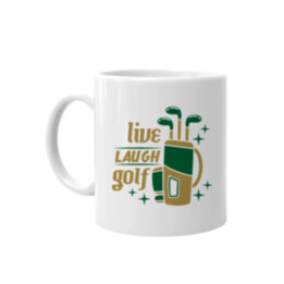 Live, laugh, golf - keramický hrnček s potlačou