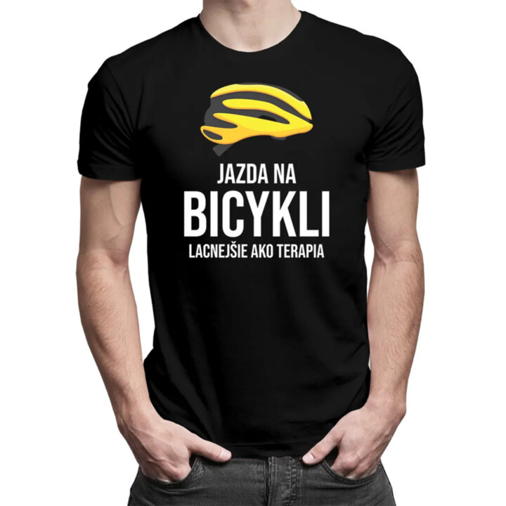 Jazda na bicykli - lacnejšie ako terapia - pánske tričko s potlačou