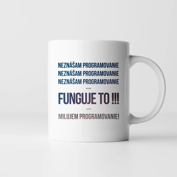 Neznášam programovanie - keramický hrnček s potlačou