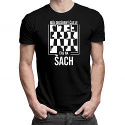 Môj obľúbený čas je: čas na šach - pánske tričko s potlačou