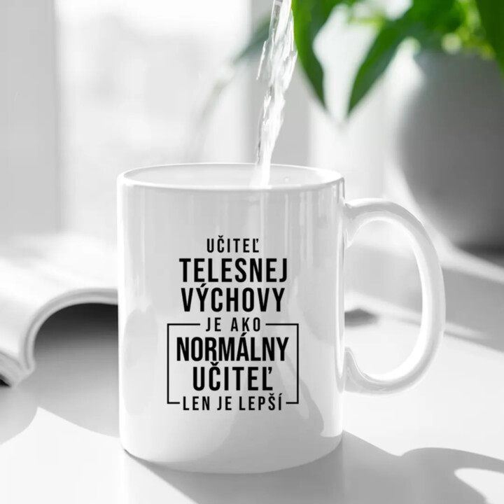 Učiteľ telesnej výchovy - keramický hrnček s potlačou