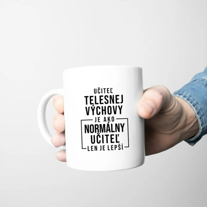 Učiteľ telesnej výchovy - keramický hrnček s potlačou