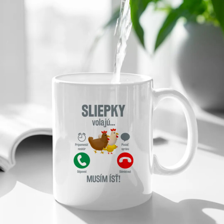 Sliepky volajú, musím ísť - keramický hrnček s potlačou