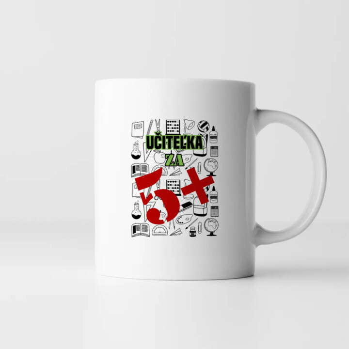 Učiteľka za 5 + - keramický hrnček s potlačou