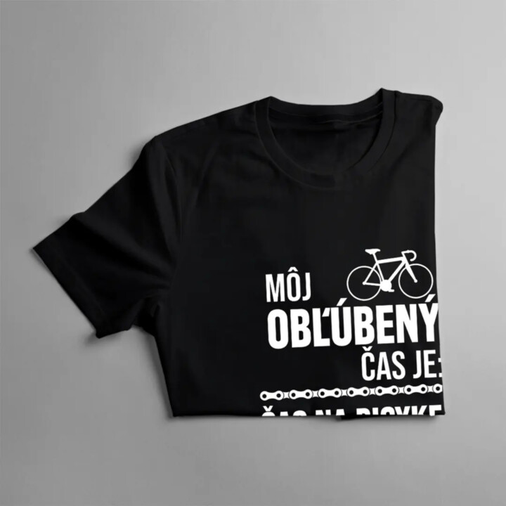 Môj obľúbený čas je: čas na bicykel - dámske tričko s potlačou
