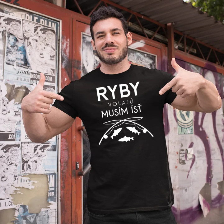 Ryby volajú, musím ísť v2 - pánske tričko s potlačou