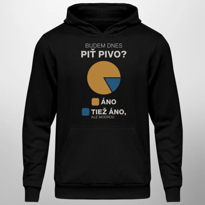 Budem dnes piť pivo? - pánska mikina s kapucňou
