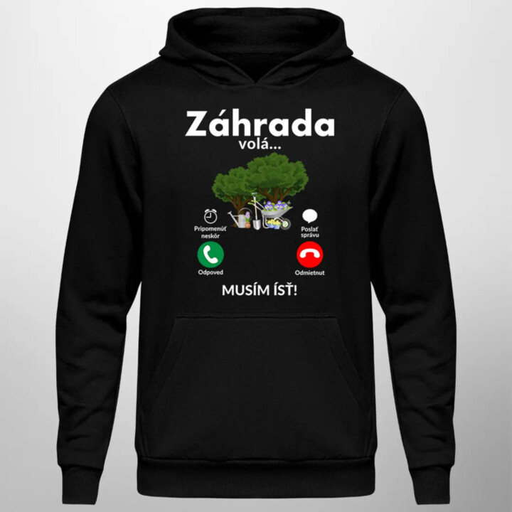 Záhrada volá - musím ísť - pánska mikina s kapucňou