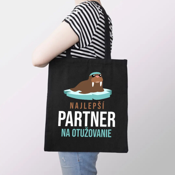 Najlepší partner na otužovanie - taška s potlačou