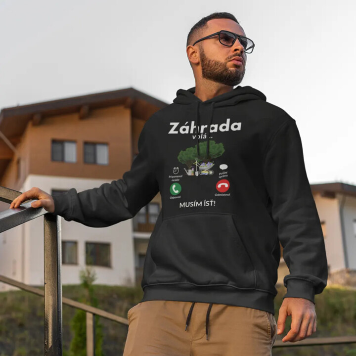 Záhrada volá - musím ísť - pánska mikina s kapucňou
