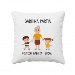 Babkina partia - vankúš s potlačou - personalizovaný produkt