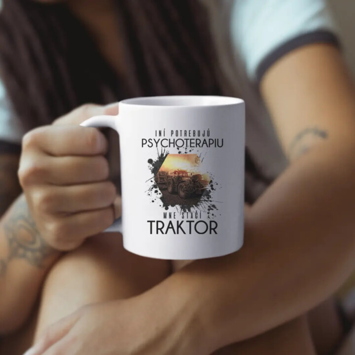 Mne stačí traktor - keramický hrnček s potlačou