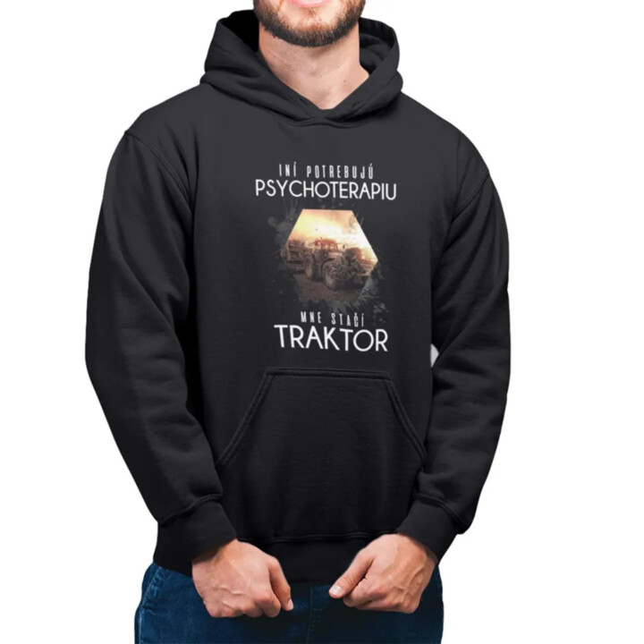Mne stačí traktor - pánska mikina s kapucňou