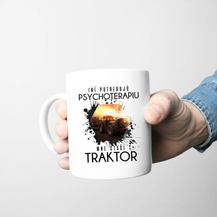 Mne stačí traktor - keramický hrnček s potlačou