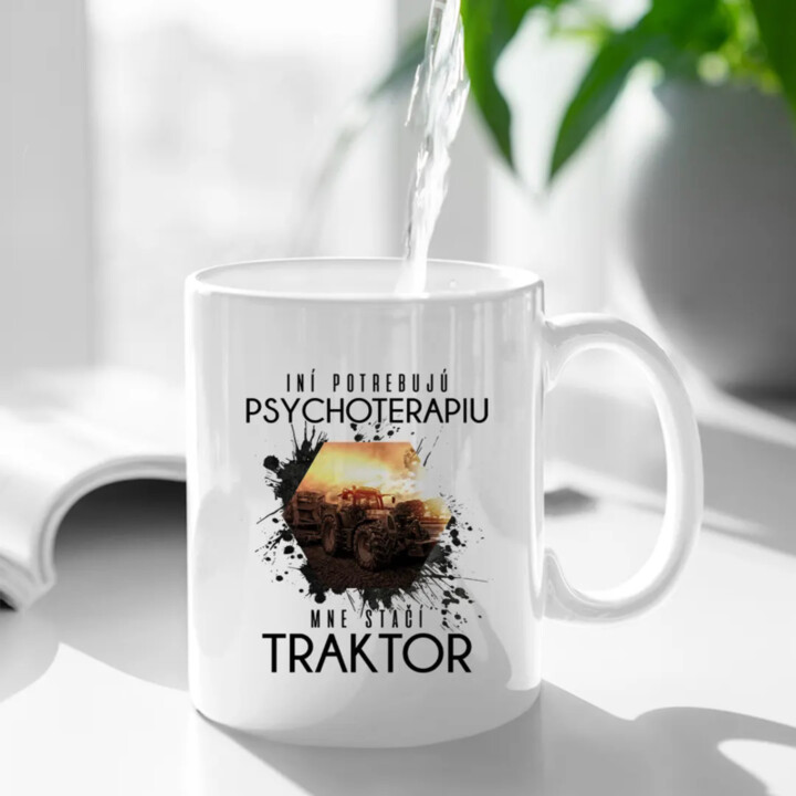 Mne stačí traktor - keramický hrnček s potlačou