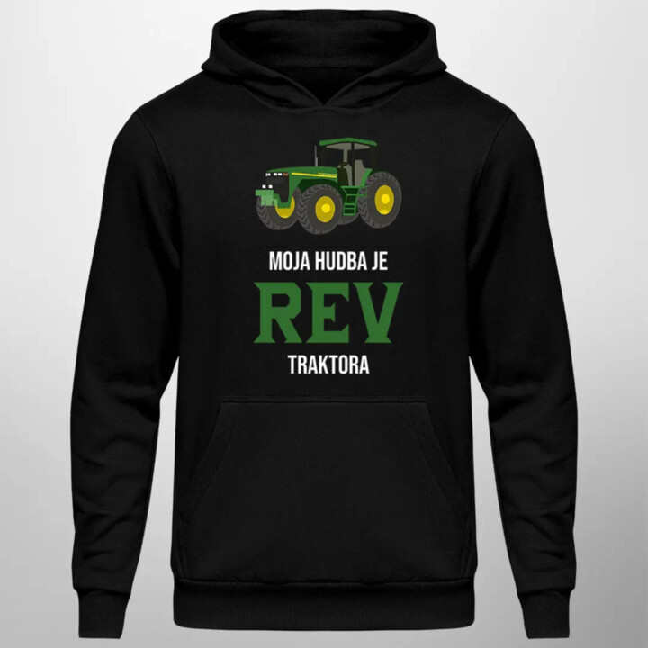 Moja hudba je rev traktora - pánska mikina s kapucňou