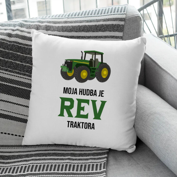 Moja hudba je rev traktora - vankúš s potlačou