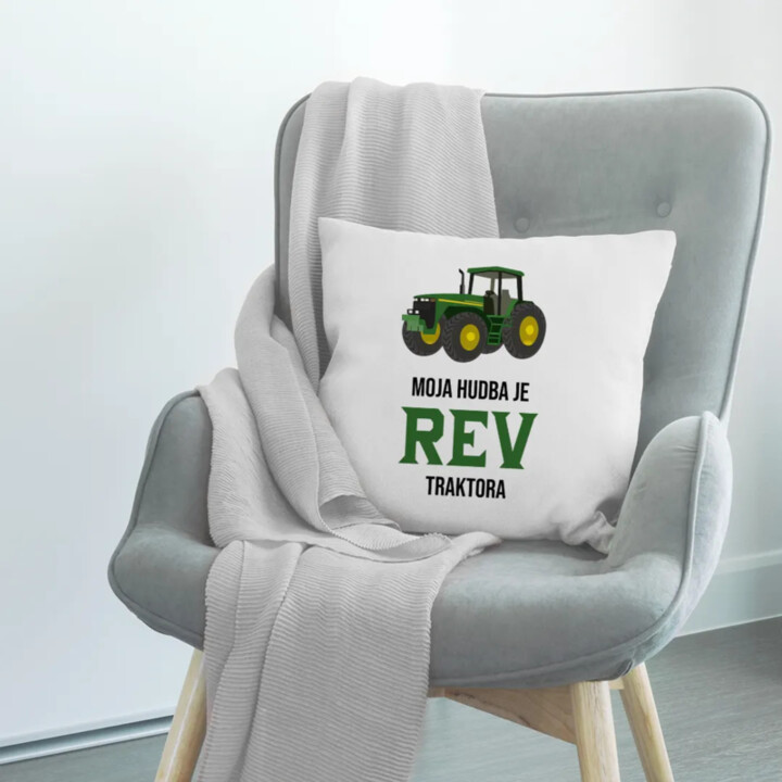 Moja hudba je rev traktora - vankúš s potlačou
