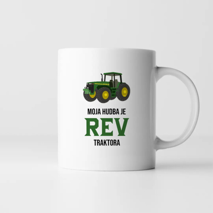 Moja hudba je rev traktora - keramický hrnček s potlačou